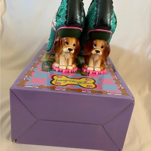 Irregular Choice BOUGAINVILLE Glittery Dog Embroidered Shoes - Picture 2 of 12